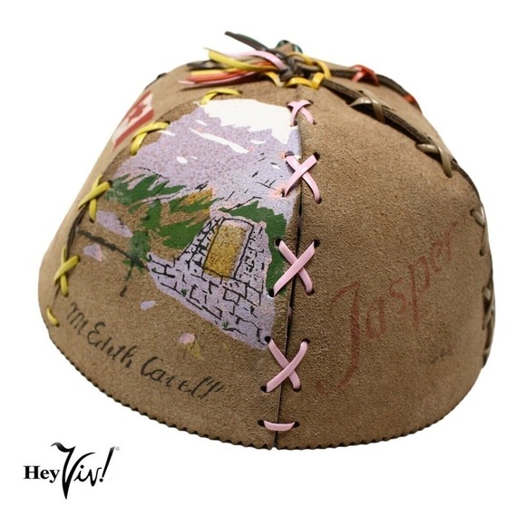 Vintage 60s Mental Health Industries Canada Scenes Souvenir Child Cap Beanie Hat - Picture 3 of 11